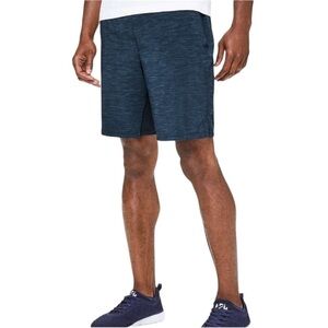 Lululemon Men’s T.H.E. Short Linerless Heather Allover Iron Blue True Navy Sz M
